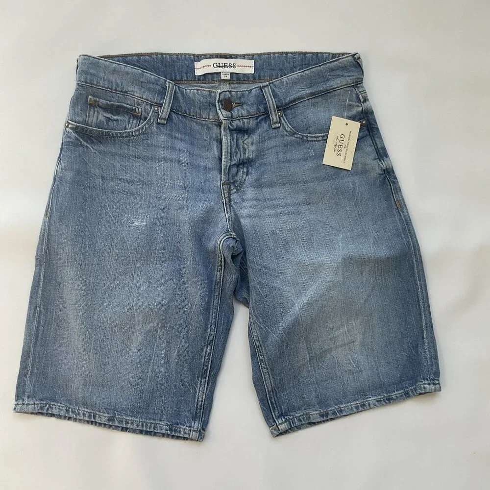 Guess Men's Faded Blue Denim Short Size 29
